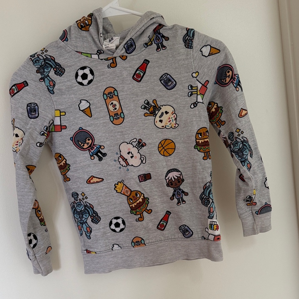 H&M Kids' Graphic Hoodie - Multicolor on Gray Toca Life